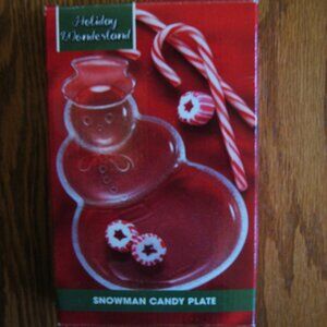 Snowman candy plate made in Indonesia by Bali